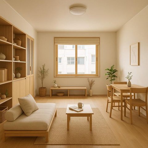 Dapur Warna Biru Pastel yang Tenang/Dapur Sederhana Warna Pastel Ala Korea di Rumah Mungil (Sumber:gemini.com)