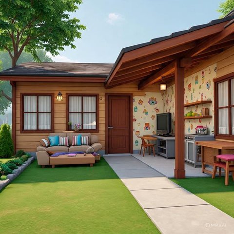 Dapur Warna Biru Pastel yang Tenang/Dapur Sederhana Warna Pastel Ala Korea di Rumah Mungil (Sumber:gemini.com)