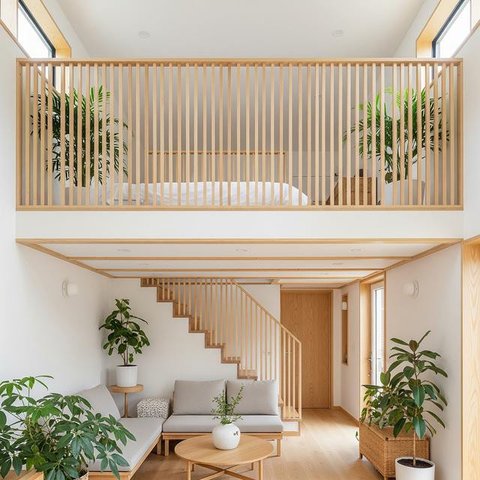 Desain Rumah Mungil Ala Villa dengan Mezzanine (Image by Gemini AI)