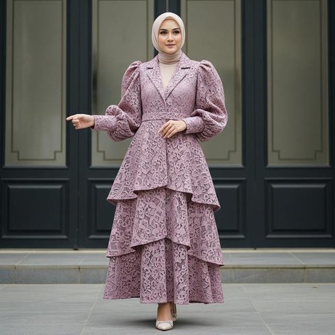 Model Gamis Brokat Blazer Panjang/Gemini AI