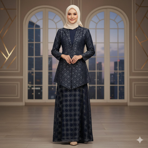 Model Gamis Brokat Blazer Panjang/Gemini AI