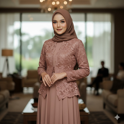 Model Gamis Brokat Blazer Panjang/Gemini AI