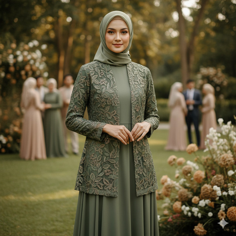 Model Gamis Brokat Blazer Panjang/Gemini AI