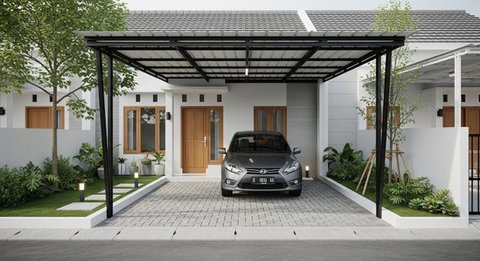 Trik Menata Carport Rumah Sempit agar Mobil Tidak Sulit Keluar-Masuk/ Ilustrasi AI
