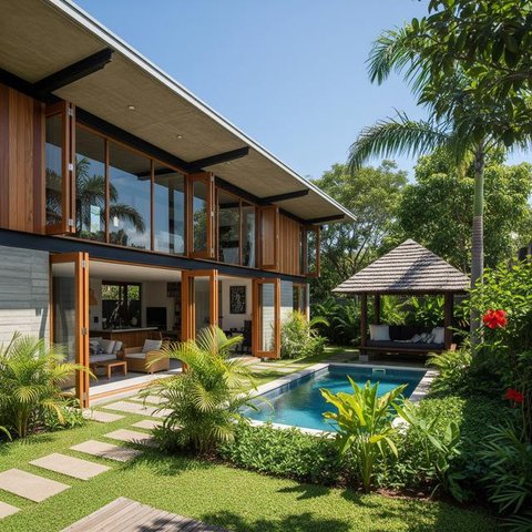 Desain Taman dengan Konsep Minimalis Tropis/Tips Menata Halaman Belakang Rumah agar Bebas Nyamuk (Sumber: Gemini.com)