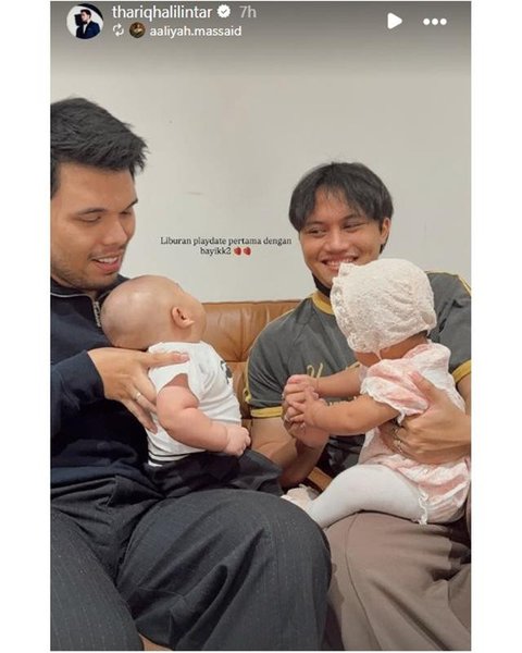 Aaliyah Massaid dan Thariq Halilintar Cosplay Jadi Keluarga Flintstone saat Halloween 2025. [@aaliyah.massaid]