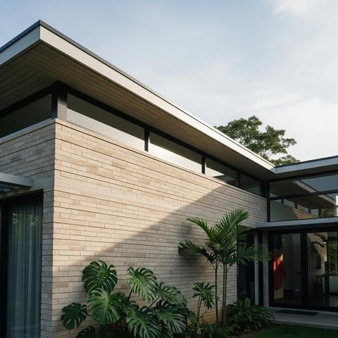 Desain Rumah Tropis Modern Anti Lembap (AI)