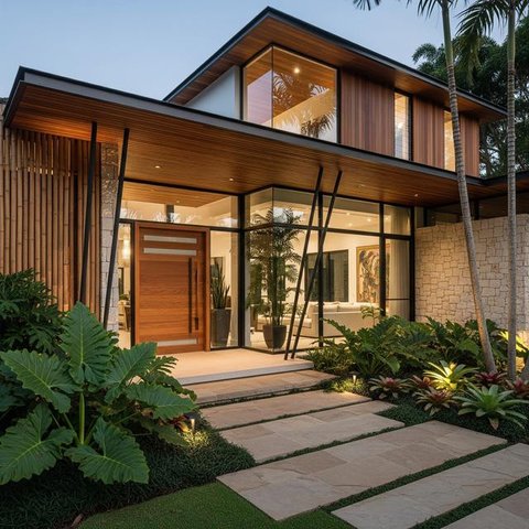 Desain Rumah Tropis Modern Anti Lembap (AI)