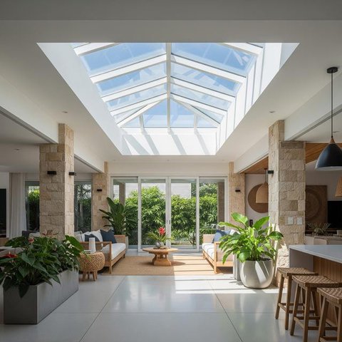 Desain Rumah Tropis Modern Anti Lembap (AI)