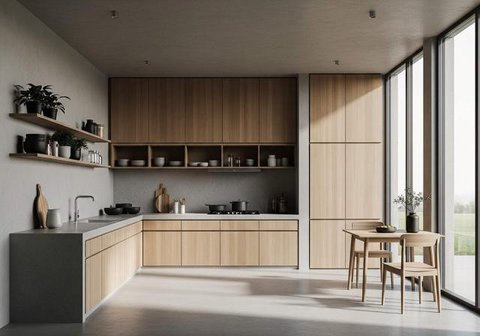 Model Rumah Mungil Tapi Punya Dapur dan Ruang Makan Lega. Foto: Gemini