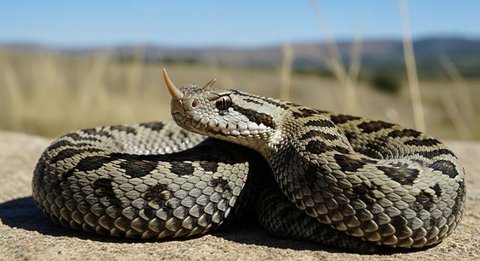 Ilustrasi Ular Bertanduk Gurun (Desert Horned Viper). [Foto: Gemini]