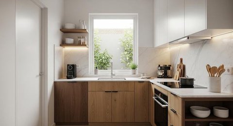 Model Etalase Dapur Minimalis 2025/ Ilustrasi AI
