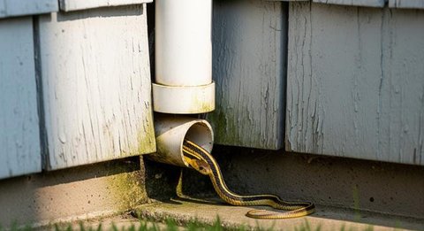 Ular kecil masuk rumah (Foto: Gemini AI)