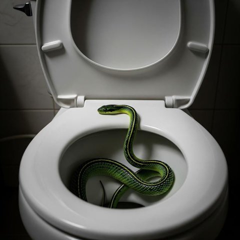 Ular kecil masuk rumah (Foto: Gemini AI)