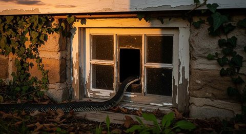 Ular kecil masuk rumah (Foto: Gemini AI)
