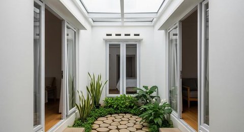 7 Model Desain Rumah Mini dengan Atrium Kecil, Cocok untuk Lahan Sempit (Foto: Gemini AI)