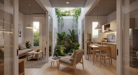 7 Model Desain Rumah Mini dengan Atrium Kecil, Cocok untuk Lahan Sempit (Foto: Gemini AI)