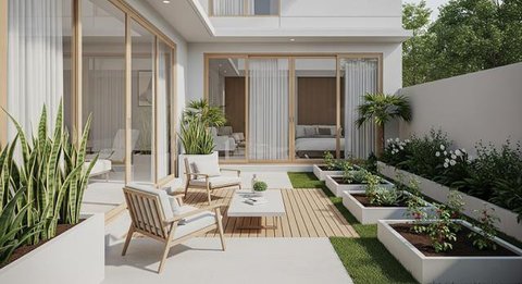 Model Rumah Mungil Tapi Punya Kebun dan Teras Belakang/AI