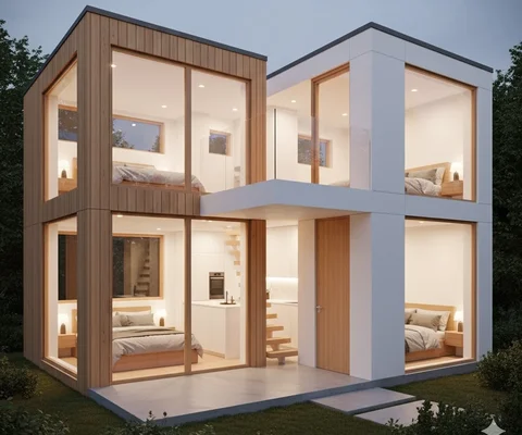 Ilustrasi Rumah Mungil Bisa Punya Dua Kamar Tanpa Terasa Sempit