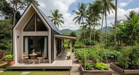 Model Rumah Mungil Tapi Punya Kebun dan Teras Samping yang Lega/AI