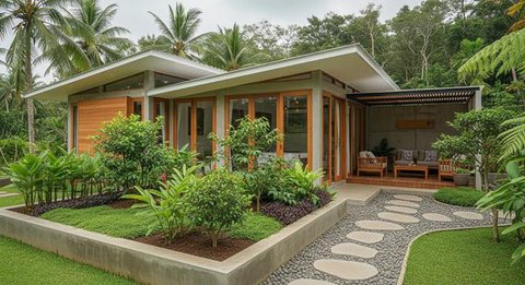 Model Rumah Mungil Tapi Punya Kebun dan Teras Samping yang Lega/AI