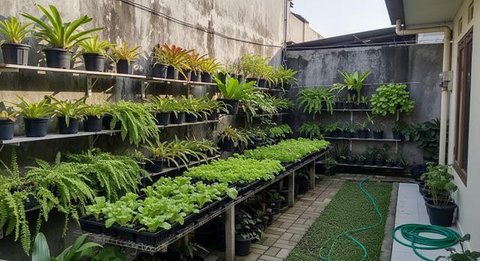 Trik Mendesain Rumah Kecil agar Tetap Punya Ruang Hijau di Belakang/ Ilustrasi AI
