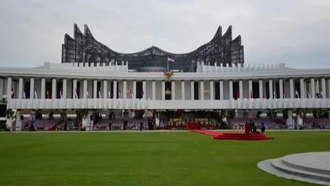 Foto menunjukkan Istana Kepresidenan Indonesia di Ibu Kota Nusantara, Penajam Paser Utara, Kalimantan Timur, pada tanggal 11 Juli 2024. (Yasuyoshi CHIBA/AFP)