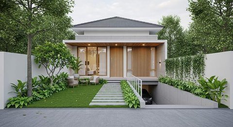 Model Rumah Mungil Tapi Punya Garasi Muat Mobil. Foto: Gemini