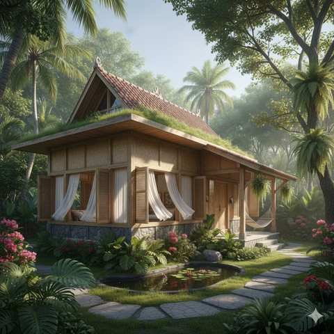 7 Desain Rumah Mungil Tetap Adem Tanpa AC, Ini Rahasianya (Foto: Gemini AI)