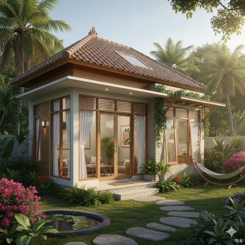7 Desain Rumah Mungil Tetap Adem Tanpa AC, Ini Rahasianya (Foto: Gemini AI)