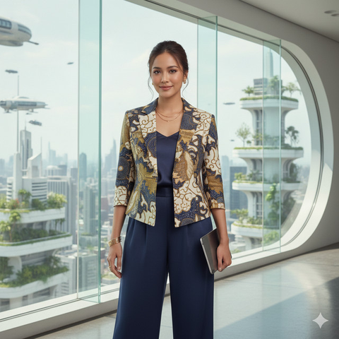 Blazer Batik atau Outer Batik, Mana yang Lebih Stylish untuk Acara Formal? (Foto : Gemini AI)