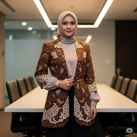 Model Outer Batik Sutra Syar'i/Gemini AI