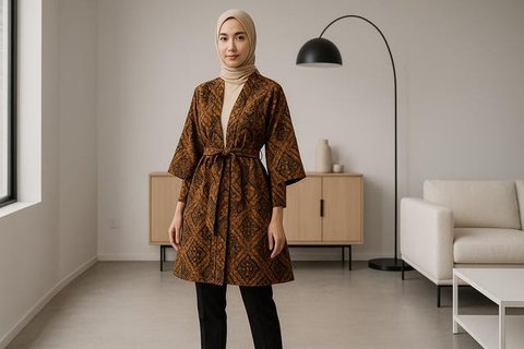 Model Outer Batik Sutra Syar'i/Gemini AI