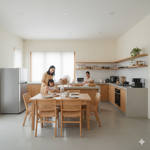 Rumah Konsep Open Space Agar Sirkulasi Lebih Lancar/Model Rumah Kecil Hemat Energi (Sumber: gemini.com)