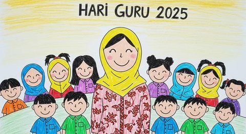 8 Contoh Gambar Hari Guru 2025 dari Anak SD yang Lucu, Kreatif dan Penuh Makna untuk Rayakan 25 November (Foto: Gemini AI)