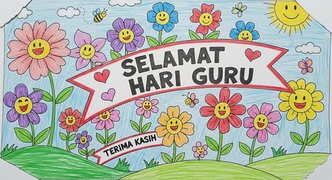 8 Contoh Gambar Hari Guru 2025 dari Anak SD yang Lucu, Kreatif dan Penuh Makna untuk Rayakan 25 November (Foto: Gemini AI)