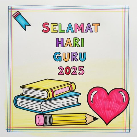 8 Contoh Gambar Hari Guru 2025 dari Anak SD yang Lucu, Kreatif dan Penuh Makna untuk Rayakan 25 November (Foto: Gemini AI)