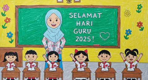 8 Contoh Gambar Hari Guru 2025 dari Anak SD yang Lucu, Kreatif dan Penuh Makna untuk Rayakan 25 November (Foto: Gemini AI)