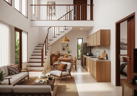 Desain Rumah Kecil Tapi Tetap Muat Tiga Kamar. (Foto: AI)