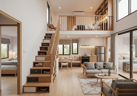 Desain Rumah Kecil Tapi Tetap Muat Tiga Kamar. (Foto: AI)