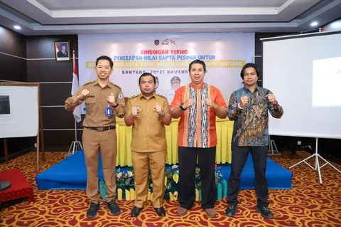 Pelatihan Penerapan Nilai Sapta Pesona yang digelar Dinas Pemuda, Olahraga dan Pariwisata (Dispopar) Kota Bontang di Hotel Bintang Sintuk