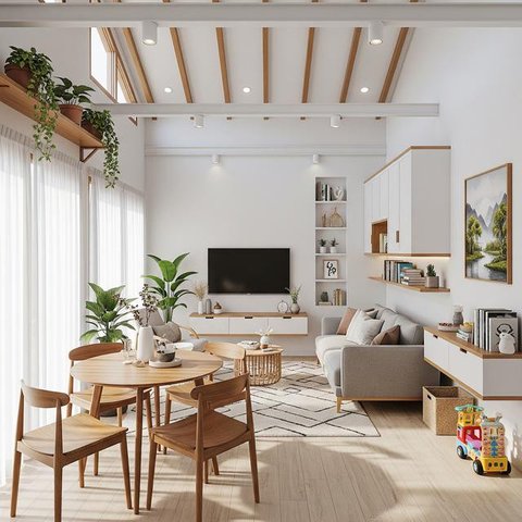 Desain Rumah Kecil Cocok untuk Keluarga dengan Dua Anak. (Foto: AI)