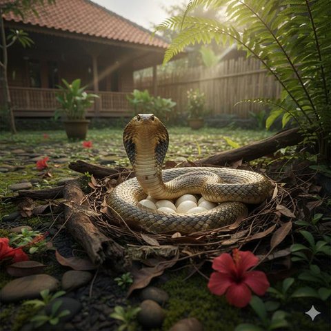 Ilustrasi telur ular. [Foto: Gemini]