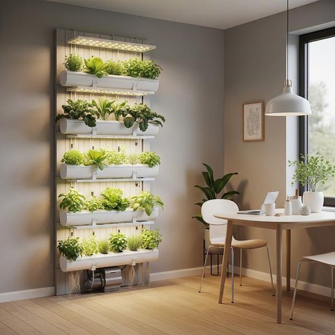 Dinding Hijau di Dapur sebagai Taman Herbal. Foto: Gemini
