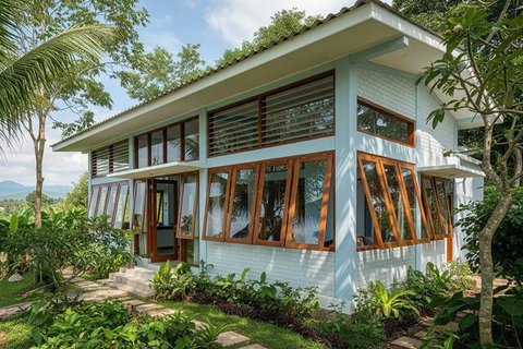 Desain Rumah Kecil Tapi Tetap Adem Tanpa AC Berkat Ventilasi Silang. Foto: Gemini