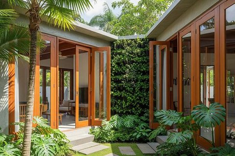 Desain Rumah Kecil Tapi Tetap Adem Tanpa AC Berkat Ventilasi Silang. Foto: Gemini