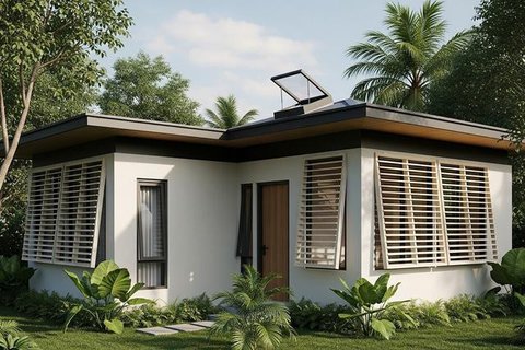 Desain Rumah Kecil Tapi Tetap Adem Tanpa AC Berkat Ventilasi Silang. Foto: Gemini