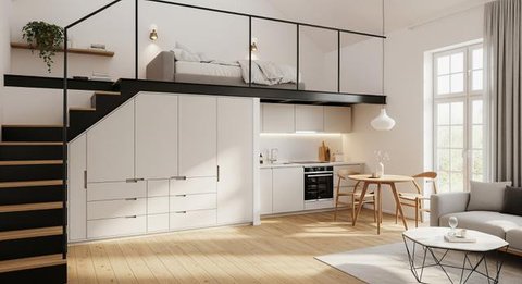 Model Rumah Mungil dengan Penyimpanan Tersembunyi/AI