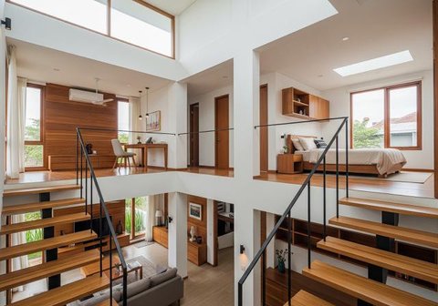 Desain Rumah Mungil Tapi Pakai Konsep Split Level Biar Lega (Sumber: gemini.com)