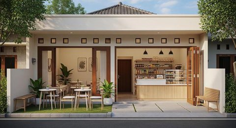 Desain Rumah Kecil tapi Nyaman untuk Usaha/AI